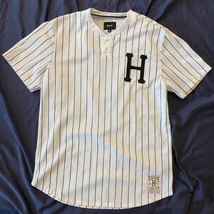 HUF Bronx white Henley mesh jersey